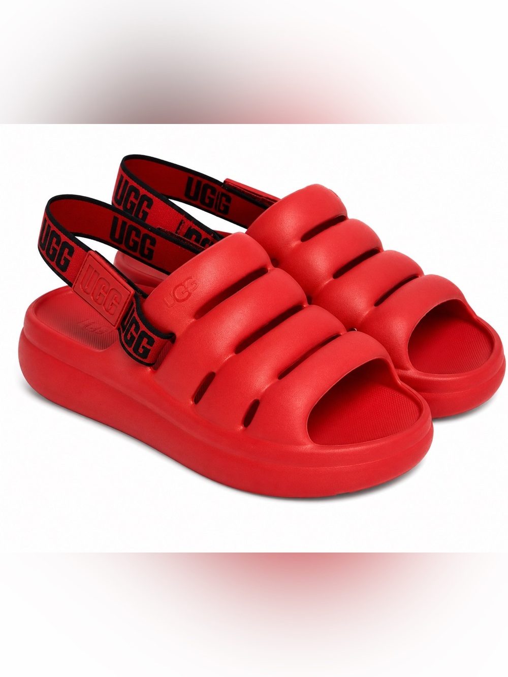 UGG Sport Yeah Samba Red Platform Slingback Sandals Women’s Size 10